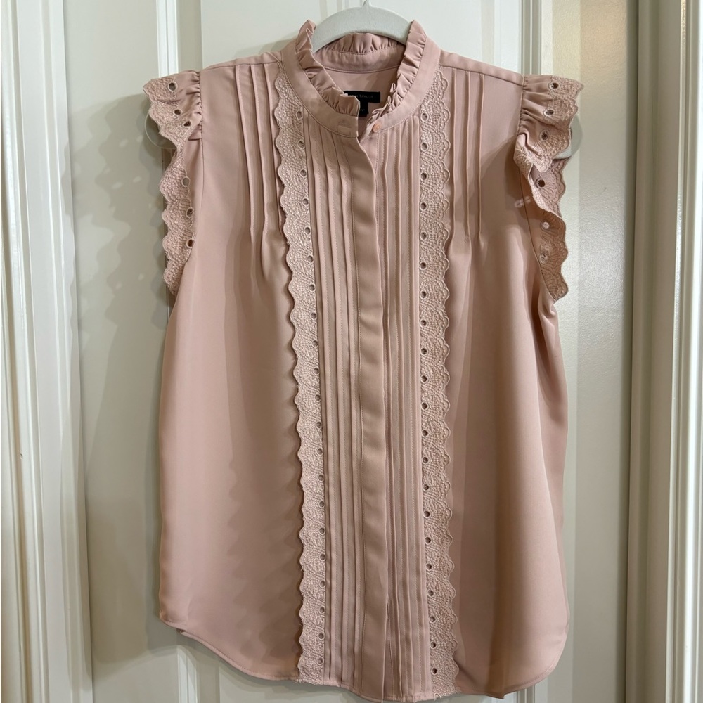 Ann Taylor Pink Ruffle Blouse